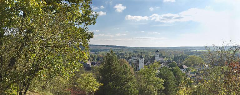Vue d'ensemble du village de Cravant.