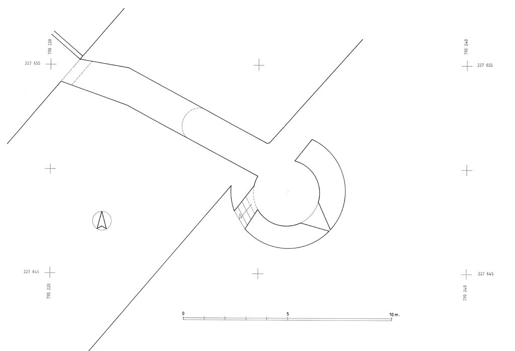 Tour des Poudres : plan du niveau inférieur ou niveau 1.