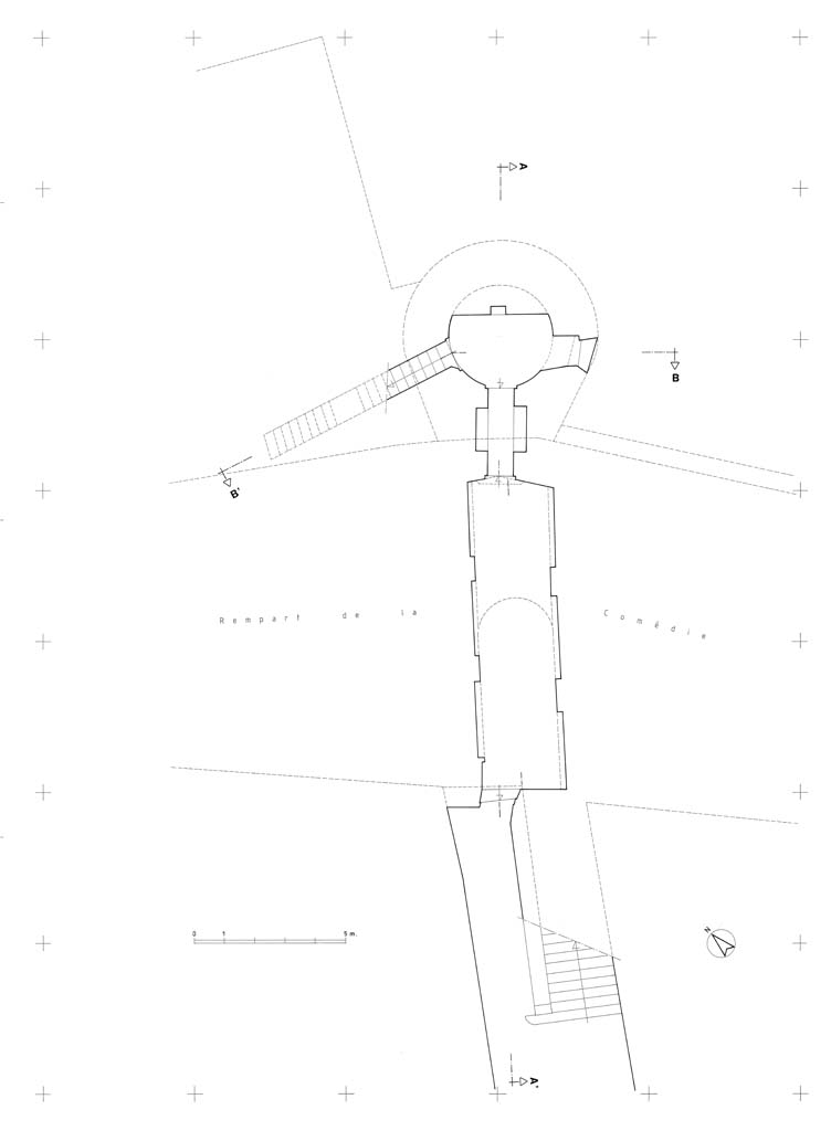 Tour Notre-Dame. Plan du niveau inférieur.