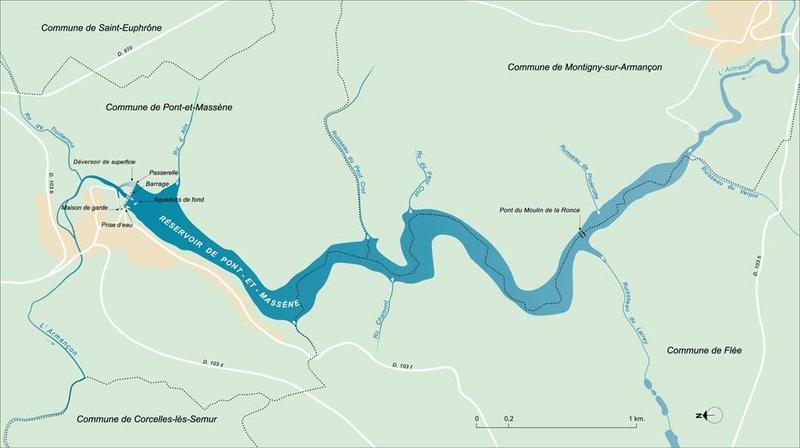Plan schématique d'ensemble du réservoir de Pont.