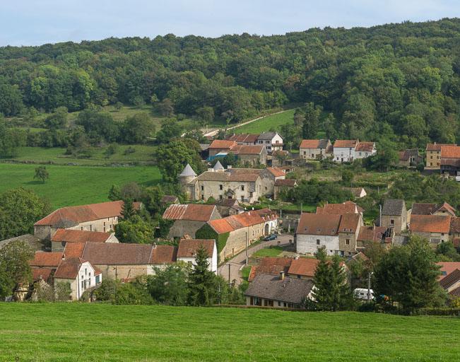 Vue d'ensemble du site dans le village.