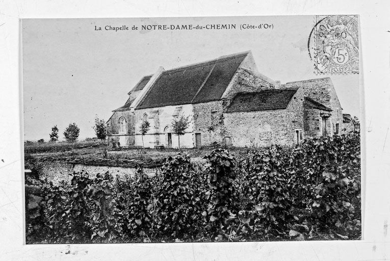 Vue de la chapelle après les travaux des années 1890, avant la destruction de l'appentis au Nord. (collection particulière)