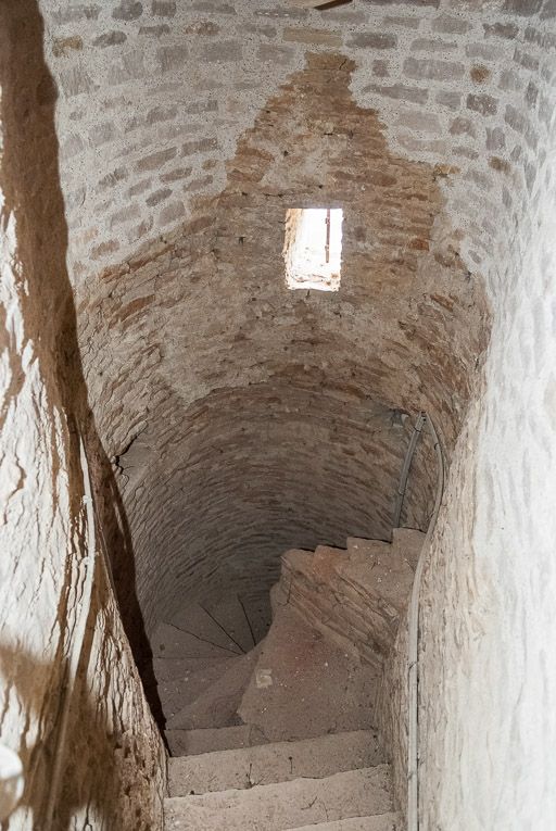 Partie supérieure de la tourelle d'escalier.