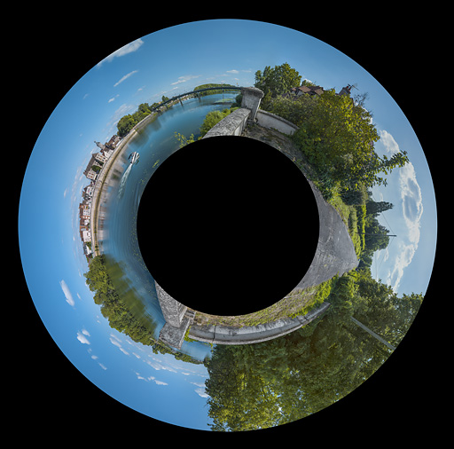 Panoramique de la traversée de la Saône à Seurre.