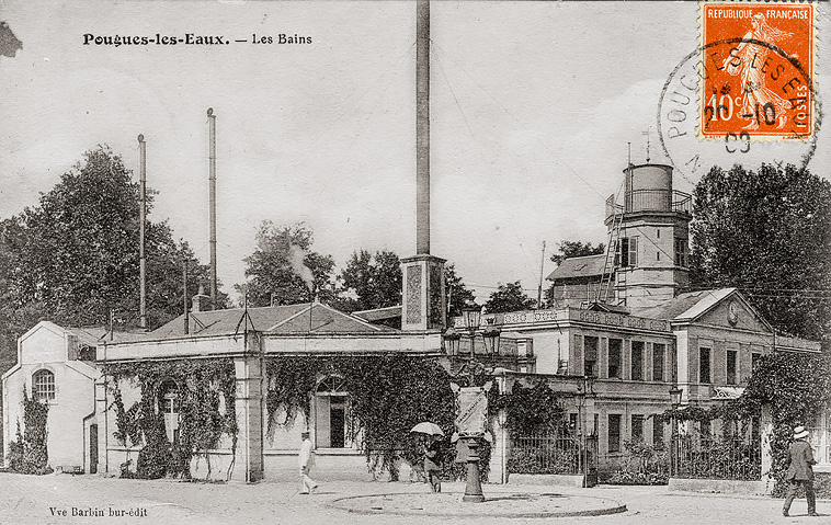 Vue de l'établissement thermal vers 1910.