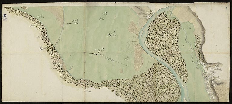 Plan n°5 du cours de la rivière sur les territoires  de Vonges et de Mercey.