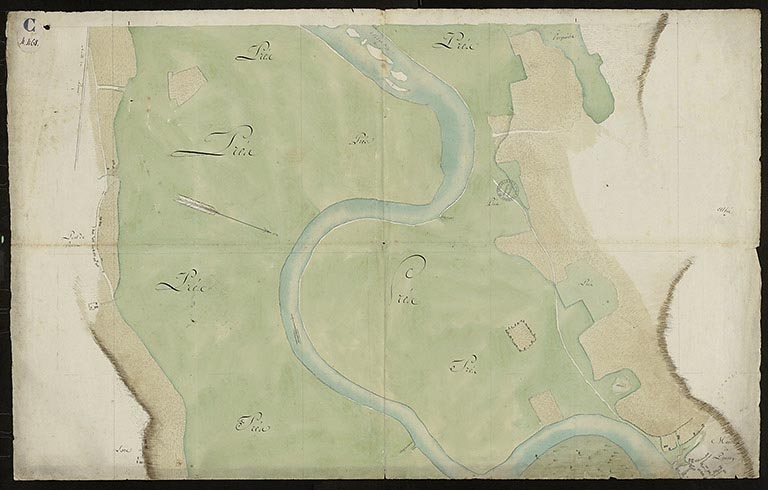 Plan n°7 du cours de la rivière sur les territoires de Poncey et d'Auxonne.