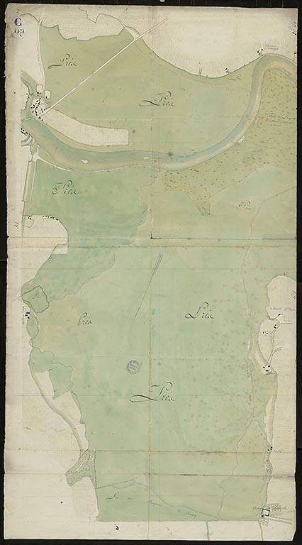 Plan n°13 du cours de la rivière sur les territoires de Losne, Chaugey et Esbarres.