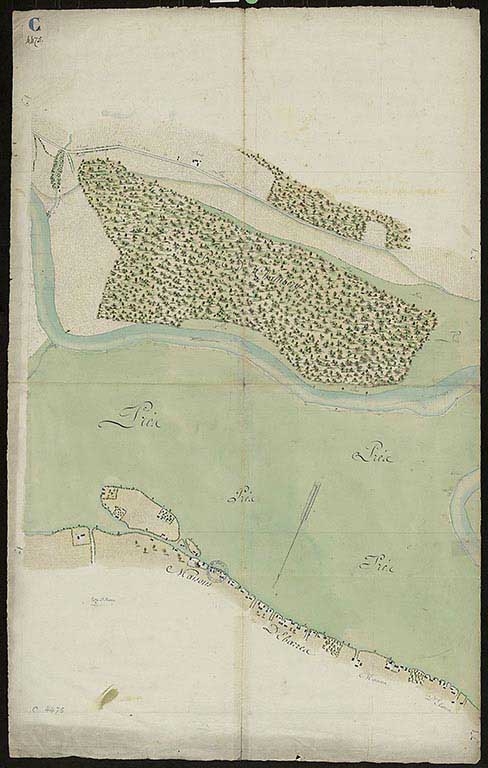 Plan n°14 du cours de la rivière sur le territoire d'Esbarres.