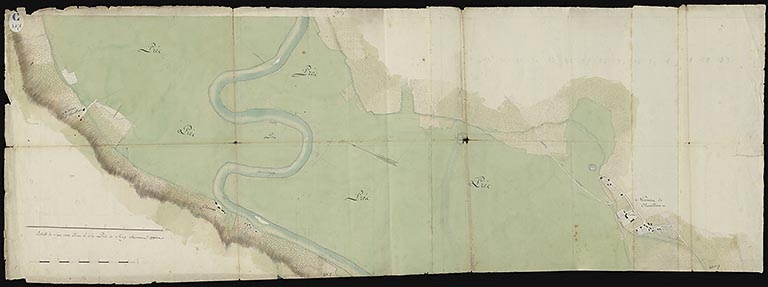 Plan n°17 du cours de la rivière sur les territoires d'Auvillars, Glanon, Chamblanc.