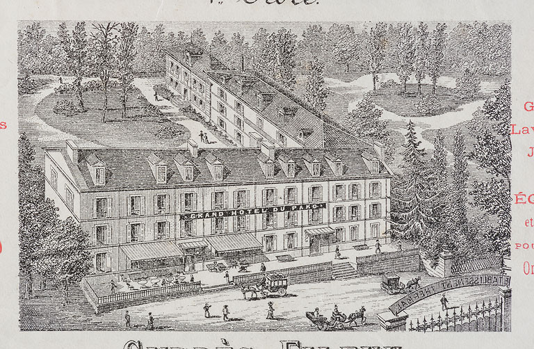 Vue aérienne de l'hôtel après l'agrandissement de 1888.