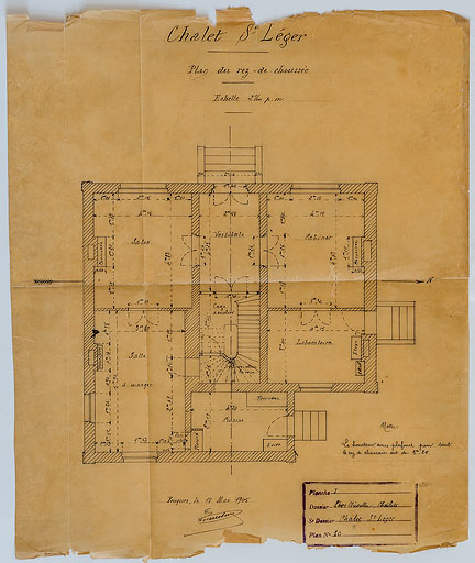 Plan du rez-de-chaussée (1905).