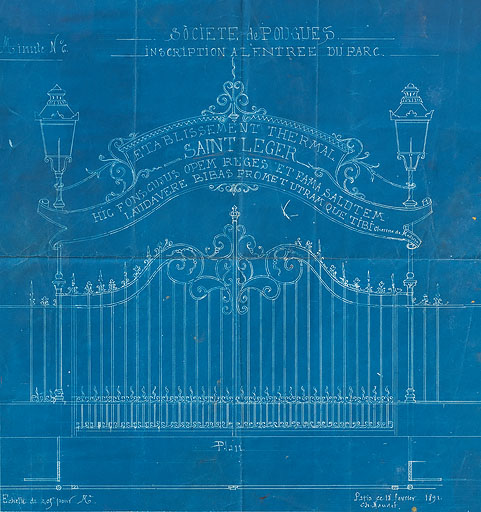 Portail de l'entrée principale, projet de Charles Naudet (1895).