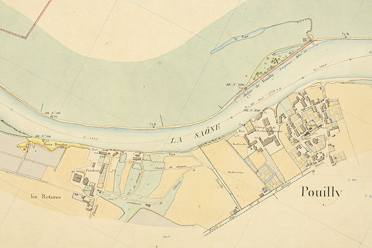 Carte de la Saône. Volume 4. Feuille n°35. Détail de Pouilly.