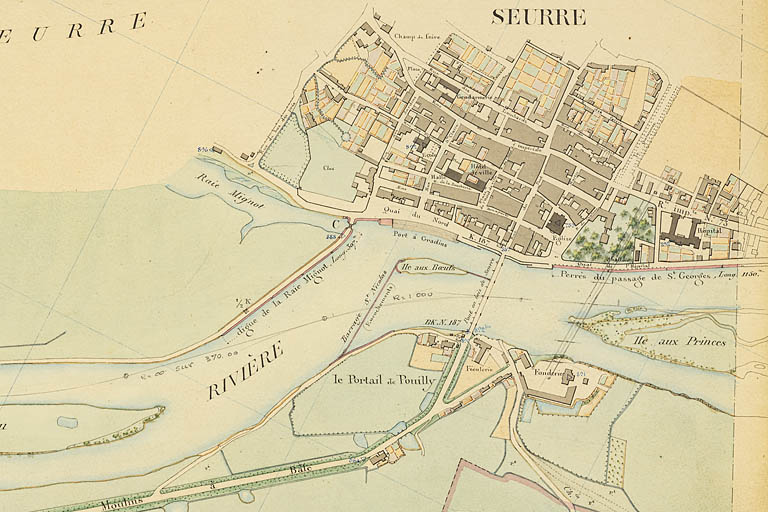 Carte de la Saône. Volume 4. Feuille n°35. Détail de Seurre.