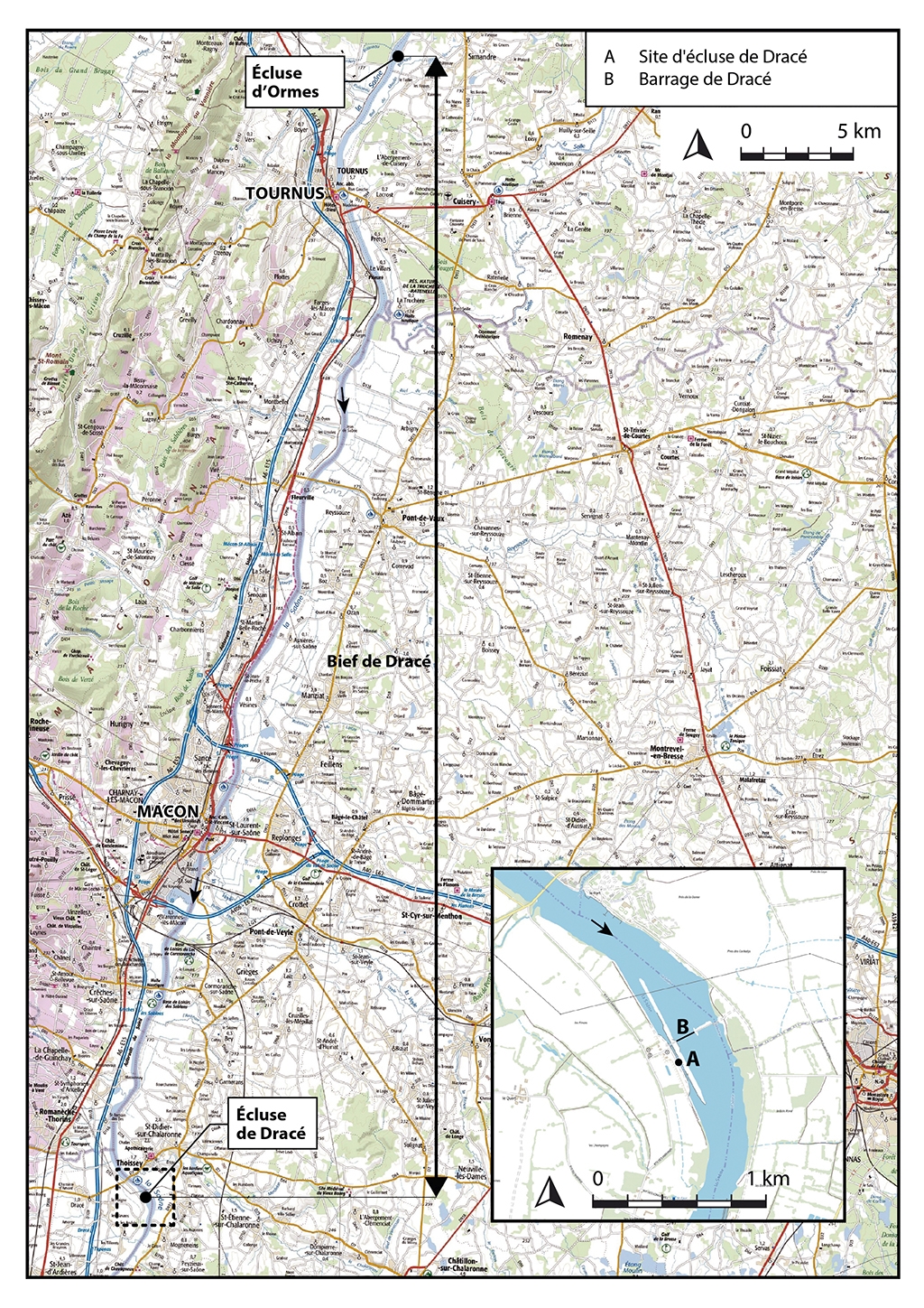Plan de localisation (1/200 000). Extrait du ScanExpress standard © IGN 2018.