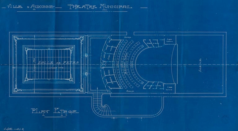 Ville d’Auxonne. Théâtre municipal. Plan étage.