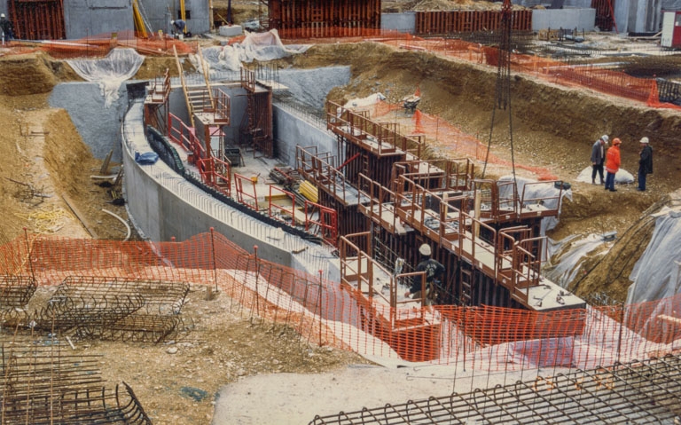 Construction de la fosse d'orchestre. 26 février 1996.
