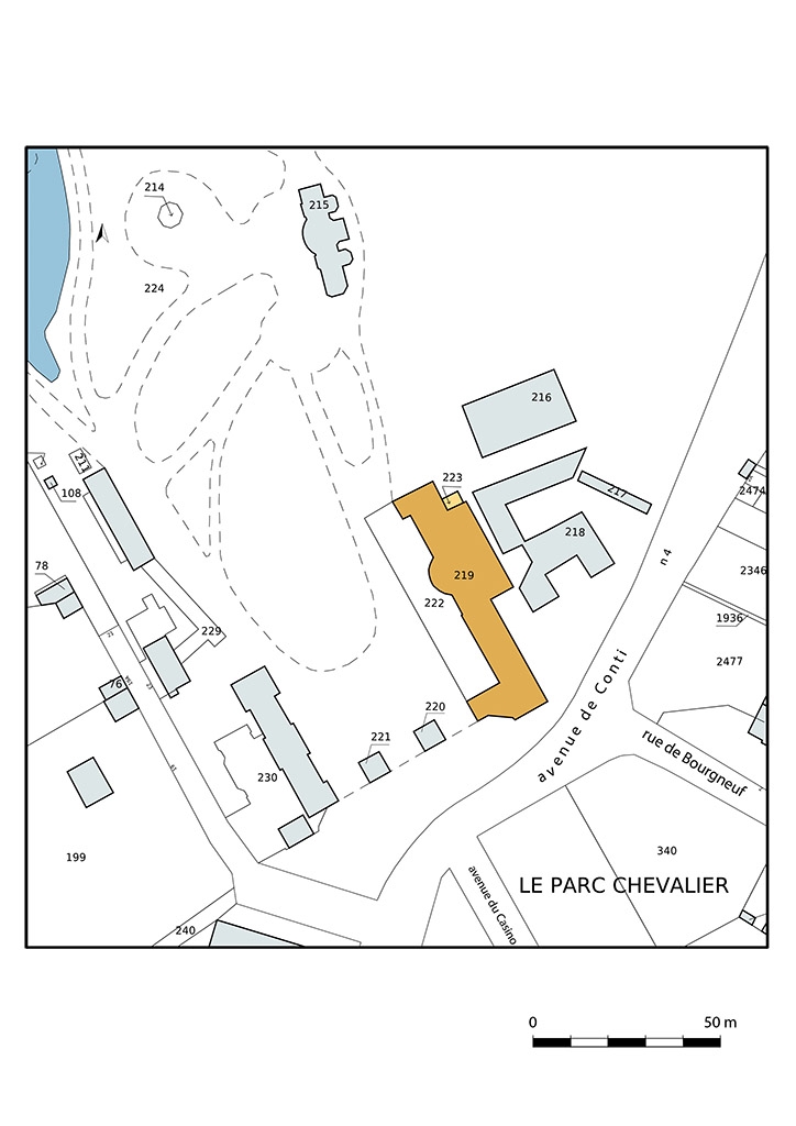 Plan-masse et de situation, extrait du plan cadastral (2021).