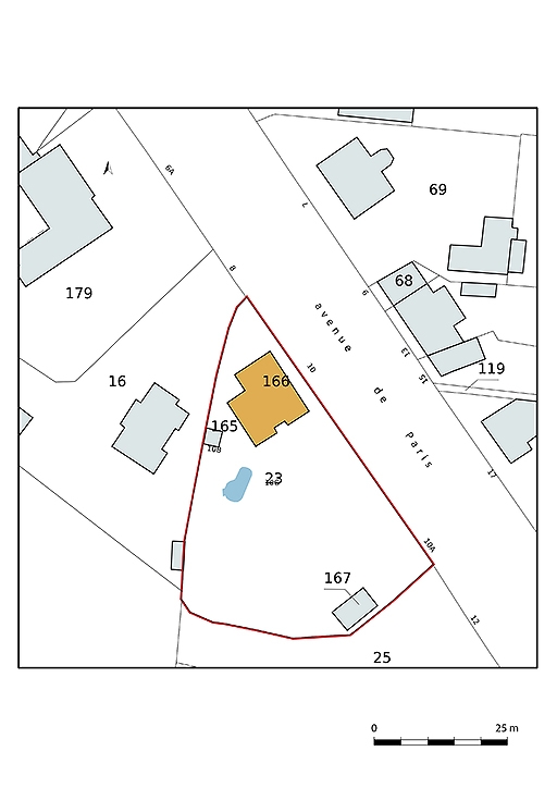 Plan-masse et de situation, extrait du plan cadastral (2021).