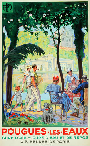Affiche publicitaire de la Compagnie des chemins de fer de Paris à Lyon et à la Méditerranée (1935).