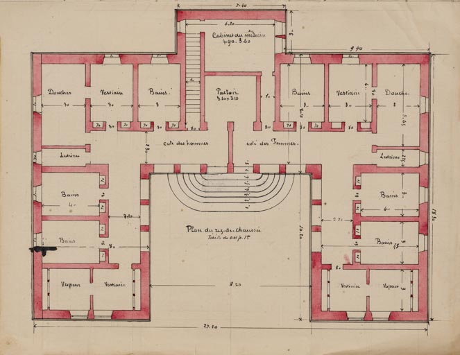 Plan du rez-de-chaussée (1895).