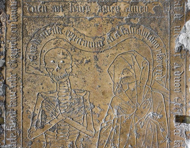 Dalle funéraire de Philippe Douhet et son épouse Jacote
