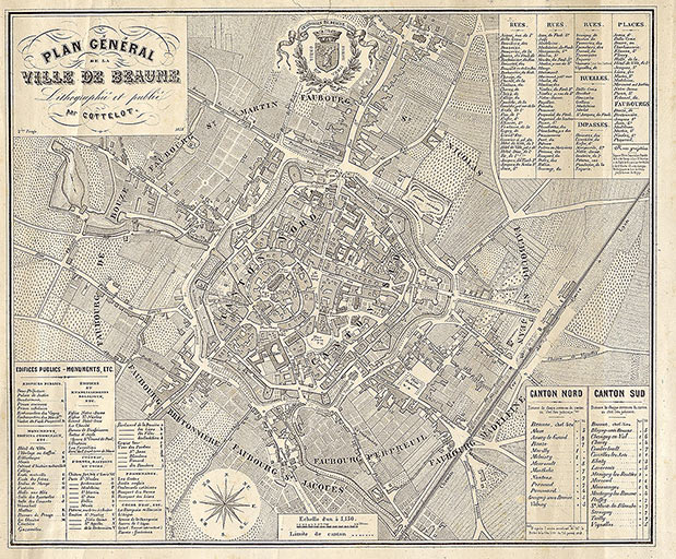 Plan général de la ville de Beaune. 1858.