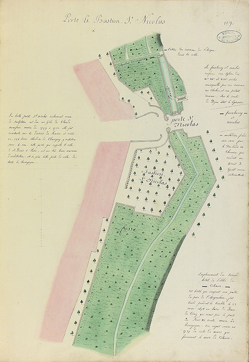 Plan en feuilles de la ville de Beaune (atlas). 1783.