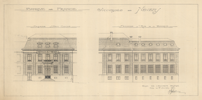 Façade sur la rue, projet d'extension (15 janvier 1924).