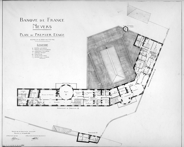 Plan du premier étage (30 novembre 1927).