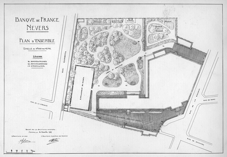 Plan du jardin (30 novembre 1927).
