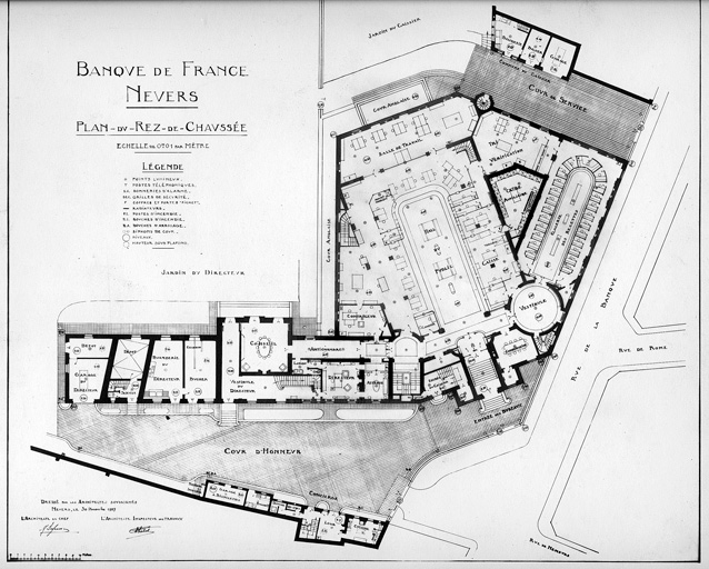 Plan du rez-de-chaussée (30 novembre 1927).