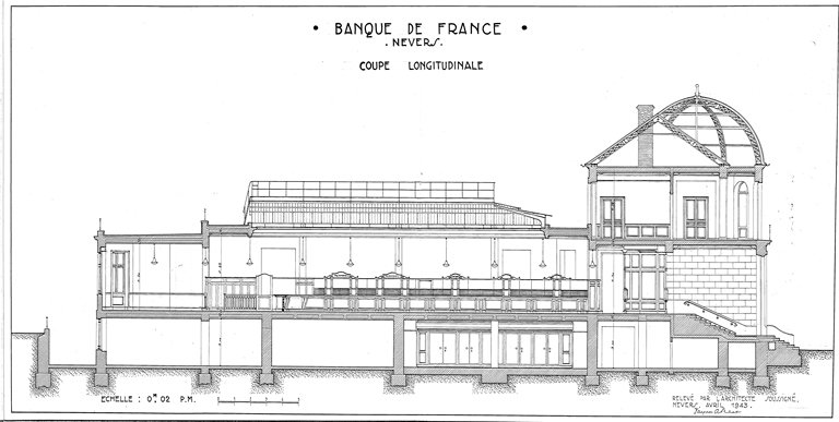 Coupe longitudinale (avril 1943).