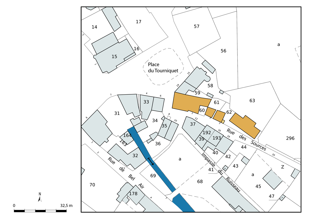 Plan-masse et de situation, extrait du plan cadastral (2023).