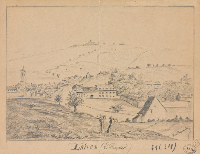 Emplacement de la chapelle dans l'écart de Lenoux vers 1900.