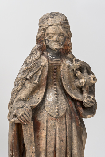 Détail : partie supérieure vue de trois quarts.