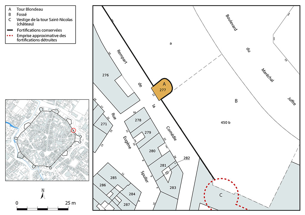 Plan-masse et de situation. Extrait du plan cadastral, 2024, 1/500.