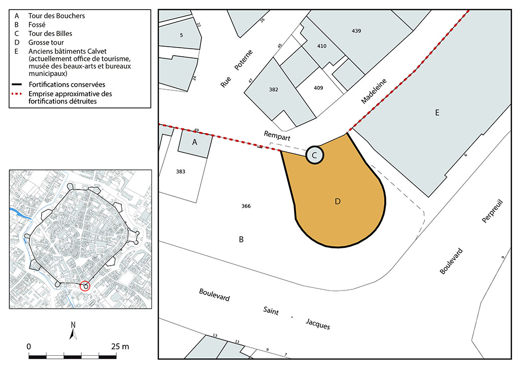 Plan-masse et de situation. Extrait du plan cadastral, 2024, 1/500.