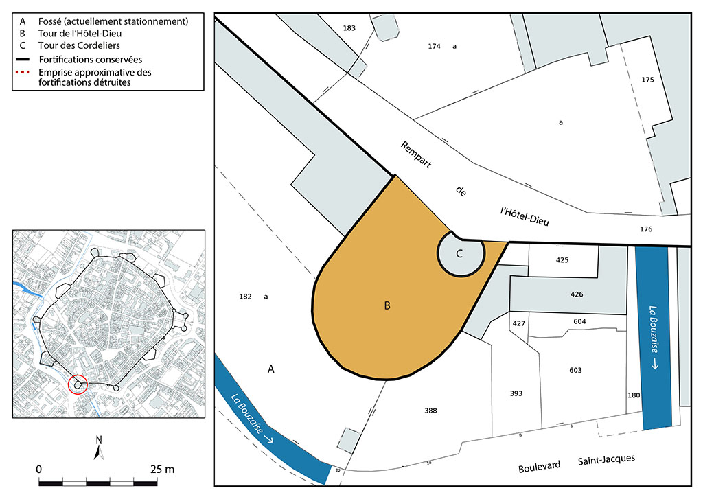 Plan-masse et de situation. Extrait du plan cadastral, 2024, 1/500.