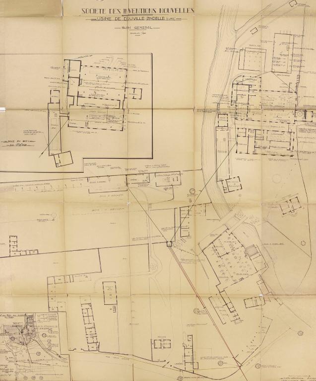 Plan masse de l’usine de la société Les inventions nouvelles, 1956 (Collection particulière).