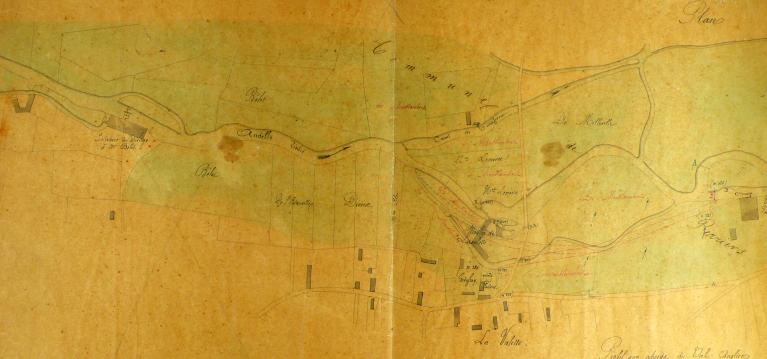 Plan (1ère partie), par Bougarel ingénieur, 1/2500e, 23 novembre 1855 (AD Eure, 18 S 83).