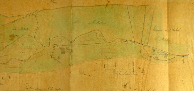 Plan (2e partie), par Bougarel ingénieur, 1/2500e, 23 novembre 1855 (AD Eure, 18 S 83).