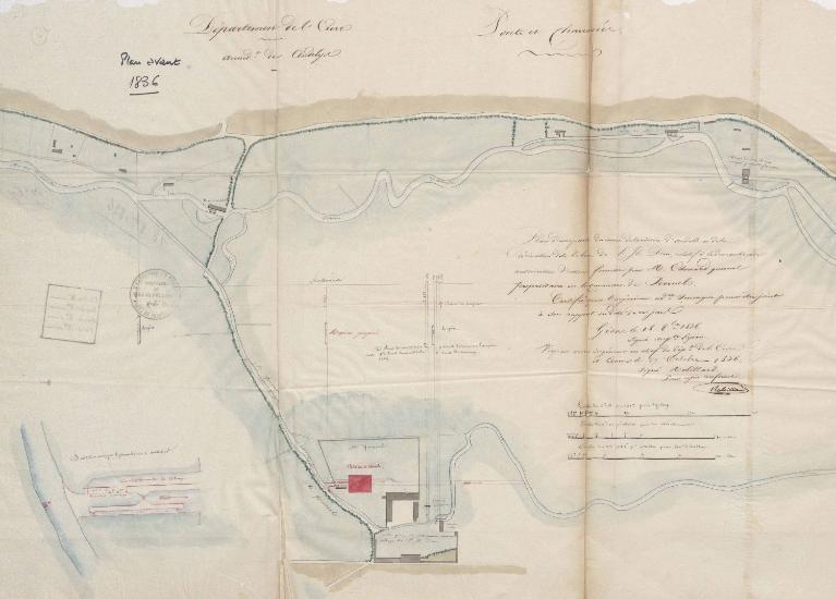 Plan de situation des usines de M. Hain, 1836 (AD Eure. 19 S 2).