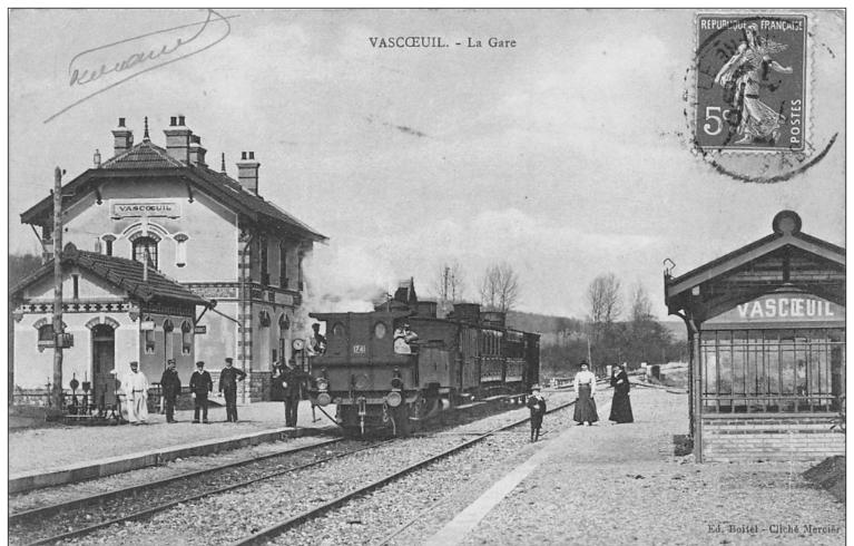 La gare.- Carte postale, éd. Boitel, photogr. Mercier, vers 1920 (Collection particulière).