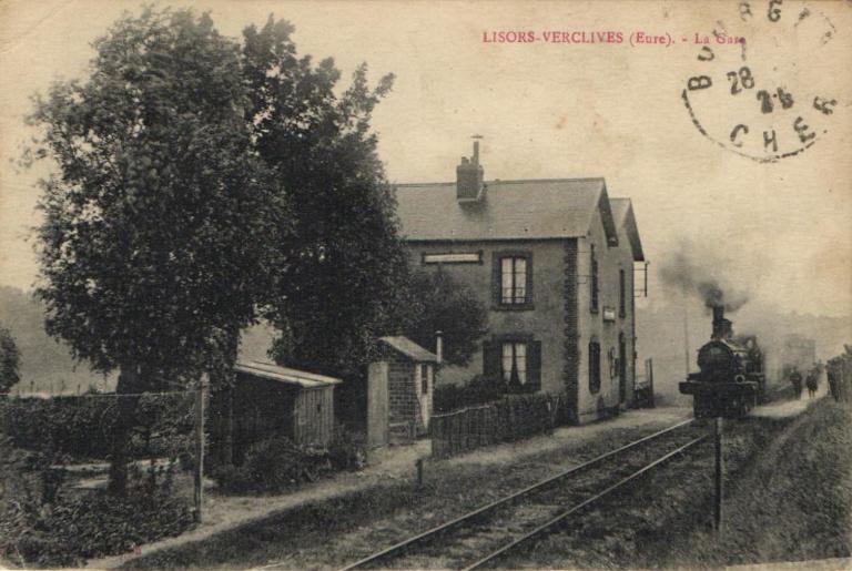 La gare.- Carte postale, vers 1920 (Collection particulière).