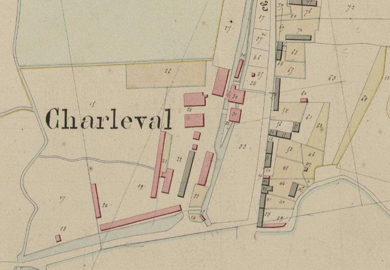 Extrait du cadastre napoléonien, section D, parcelles 20 à 31, 1836 (AD Eure. 3 PL 667/11).