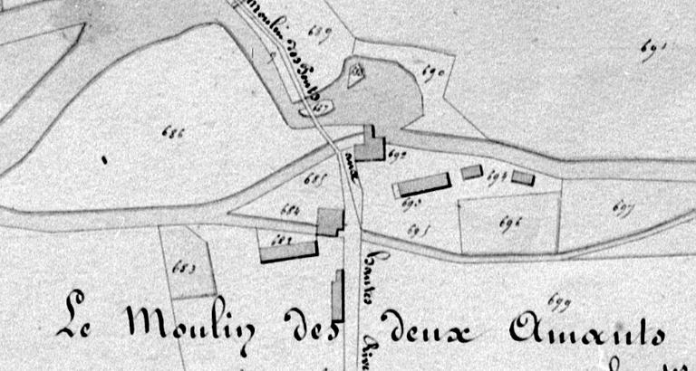 Extrait du cadastre napoléonien de Romilly-sur-Andelle, section B, parcelle 692, 1835 (AD Eure. 3 PL 685/7).