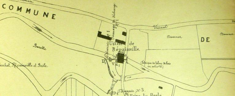 Extrait du plan des usines de Romilly, 22 mars 1912 (AD Eure. 18 S 53).