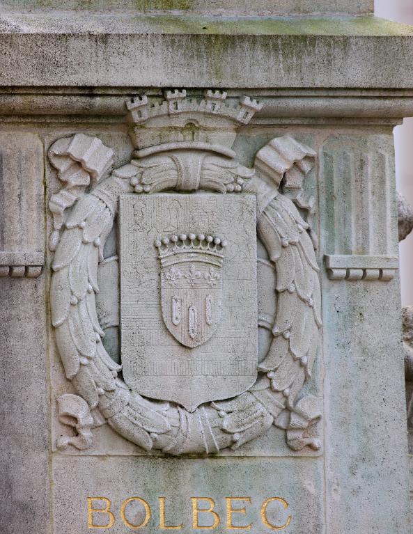 Armes de la ville de Bolbec, détail.
